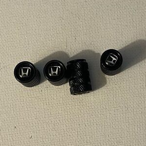 Honda Logo valve Stem caps in Black set of 4 NWT